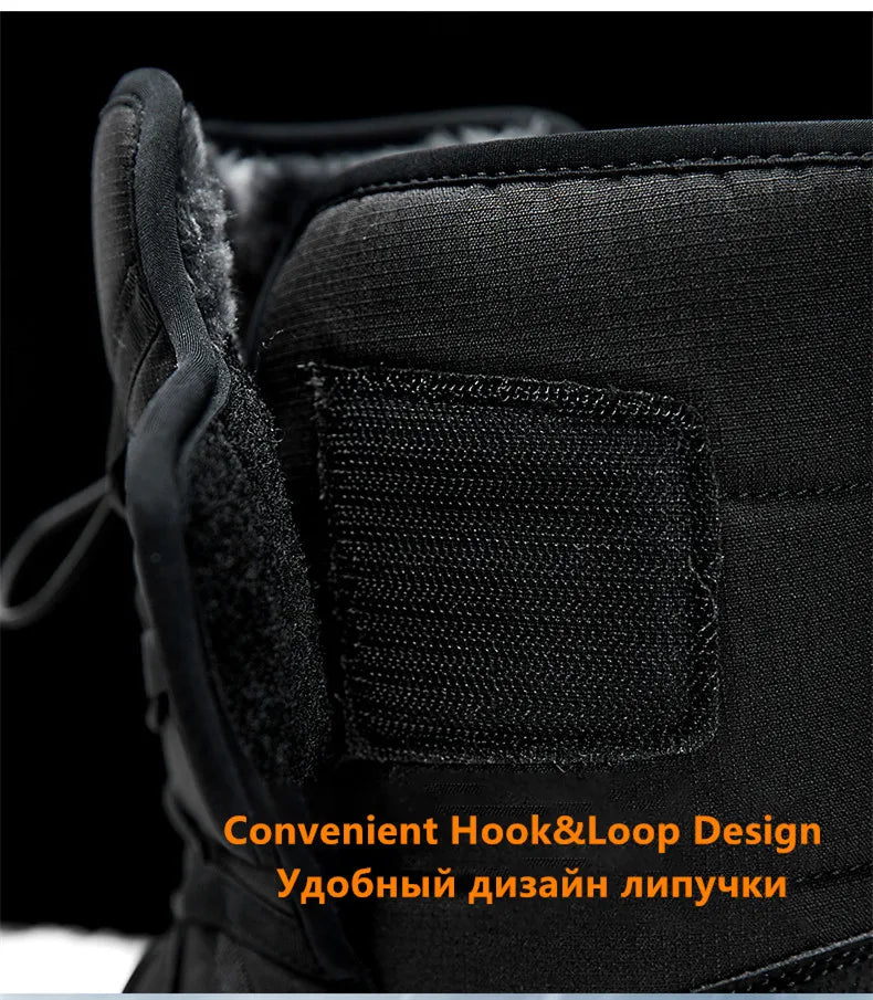 Brand Men's Winter Shoes Waterproof Men's Boots Warm Plush Couple Snow Boots Outdoor Non-slip Hiking Boots Men Work Ankle Boots
