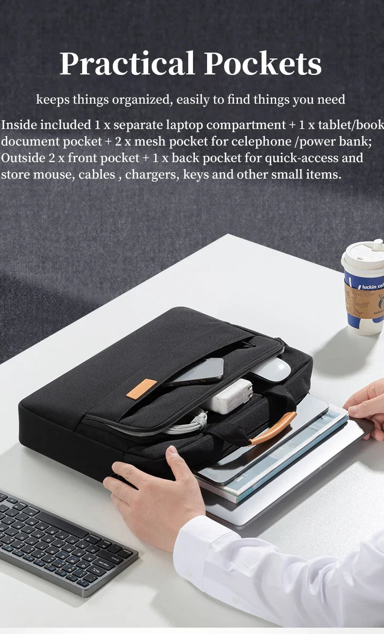 Men's Office Laptop Briefcase 15.6"-17.3" - Fits MacBook Pro 16, HP, Acer & Asus