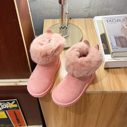 Botas de invierno bajas para niña con parte superior de poliéster