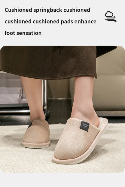 Men's Plush Winter Slippers – Warm Non-Slip House Shoes
