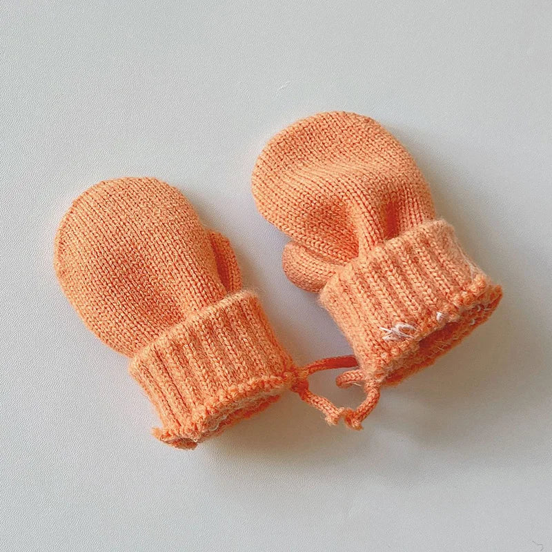 Baby Knit Mittens with String – Wool-Blend Toddler Mittens (Ages 1–4)