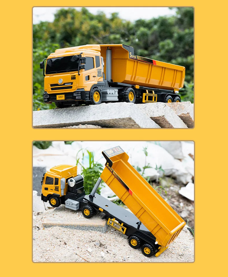 Large Dump Truck Toy with Unloading Bed – Realistic Construction Model