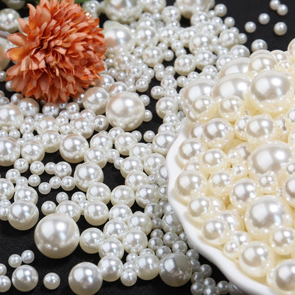 Perles en vrac pour bijoux DIY | Perles d'imitation en ABS blanc