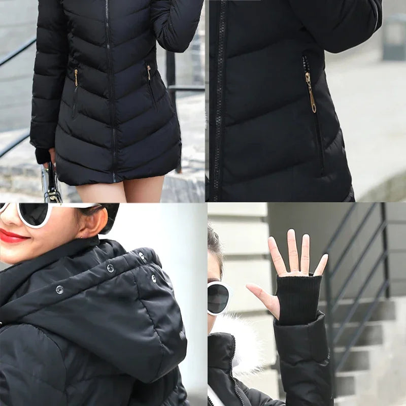 2026 New Arrival Fashion Slim Women Winter Jacket Cotton Padded Warm Thicken Ladies Coat Long Coats Parka Womens Jackets
