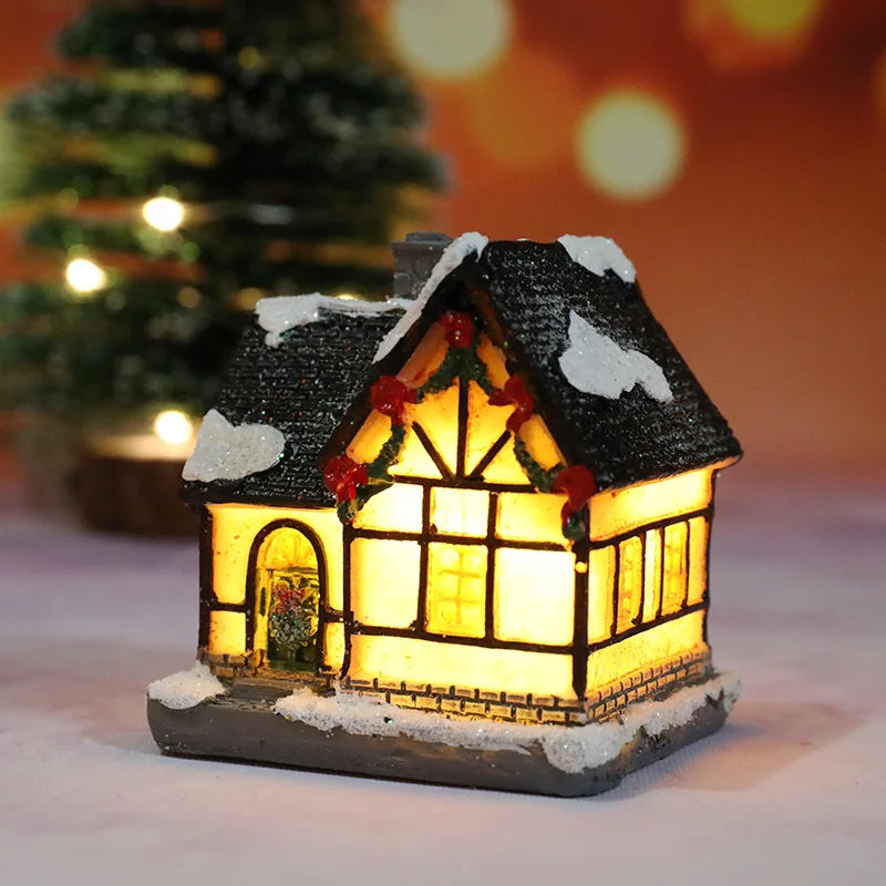 Light-Up Christmas Village House – Battery LED Resin Ornament