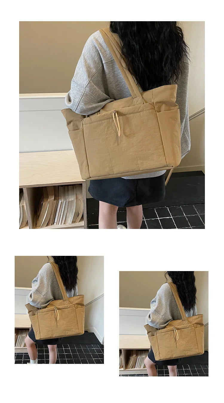 Women's Quilted Laptop Tote 13.3"-16" - Lightweight Travel Shoulder Bag