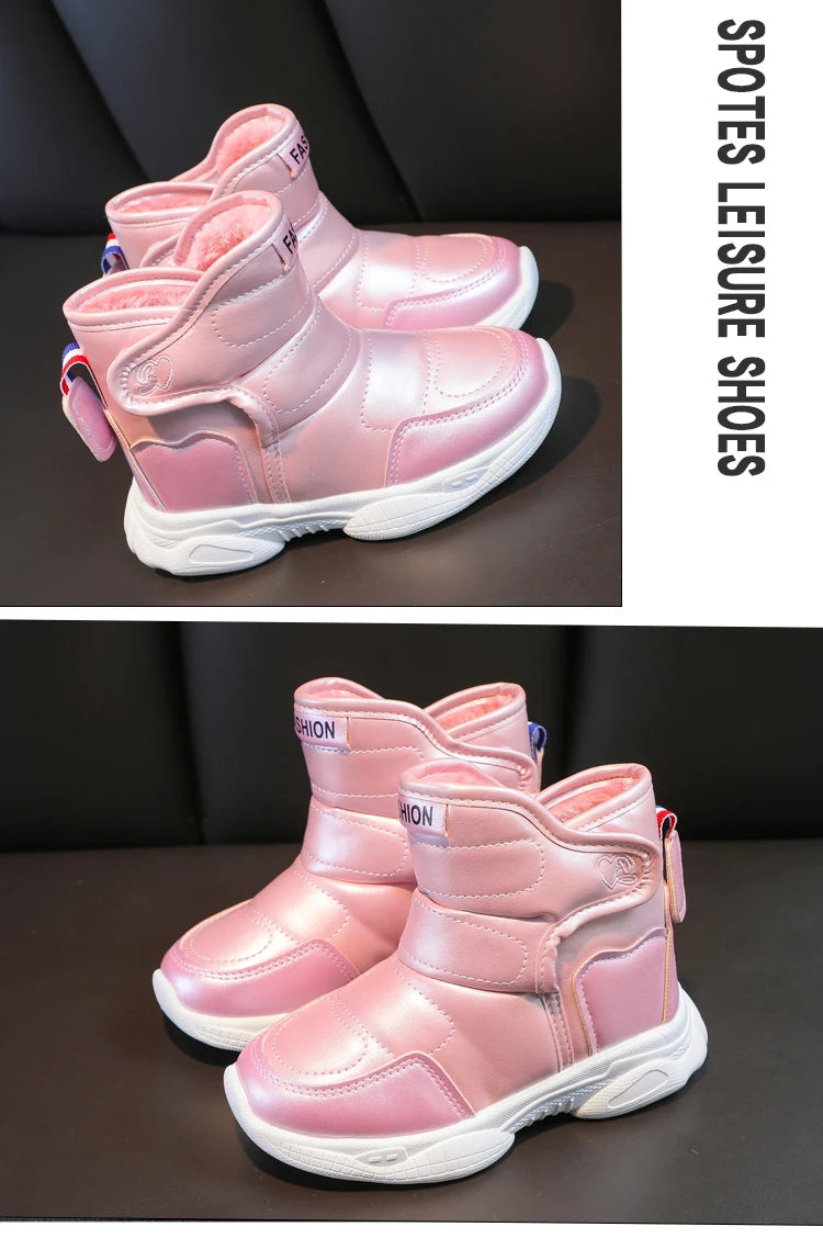 Kids' Plush-Lined Winter Sports Snow Boots