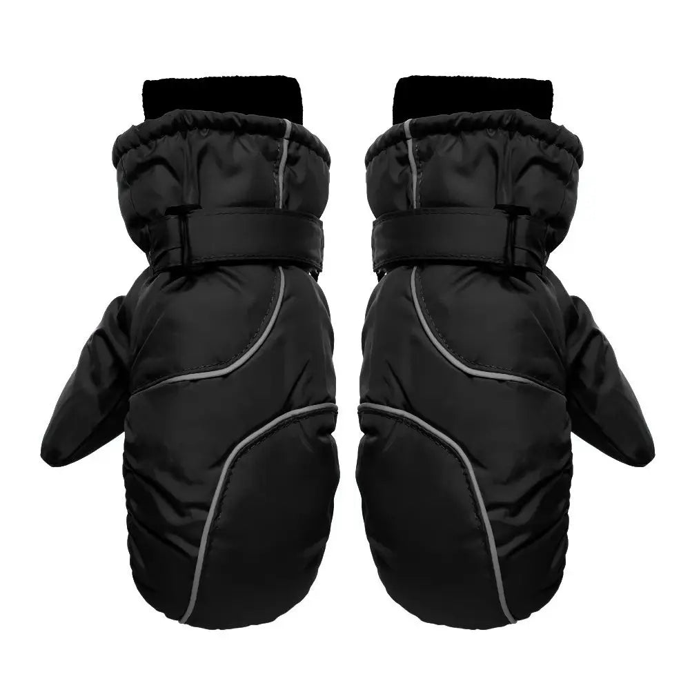 Kids' Adjustable Ski Gloves – Velvet-Lined Snow Gloves (Ages 5–9)