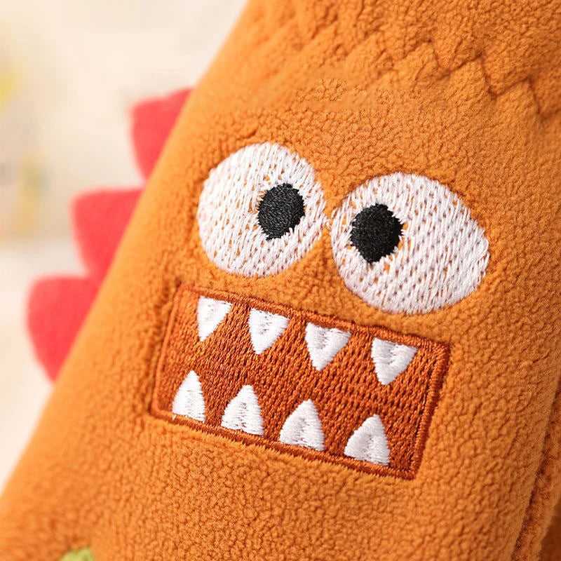 Kids' Plush Five-Finger Winter Gloves – Ages 6–12