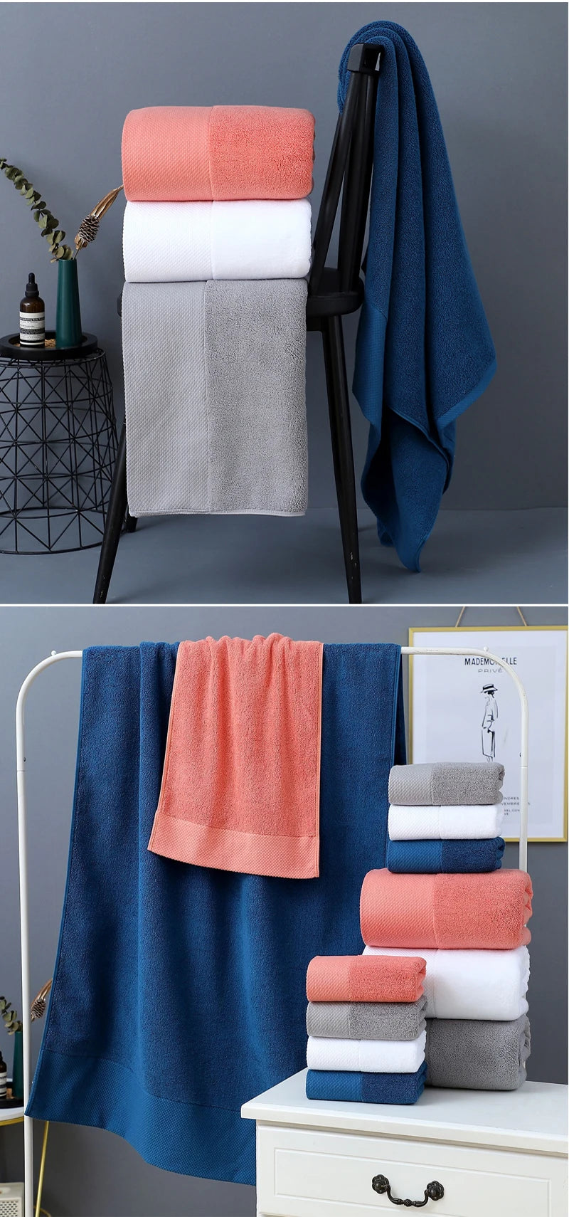 Heavyweight Cotton Bath Towel – Hand Towel or Oversized 90 × 180 cm