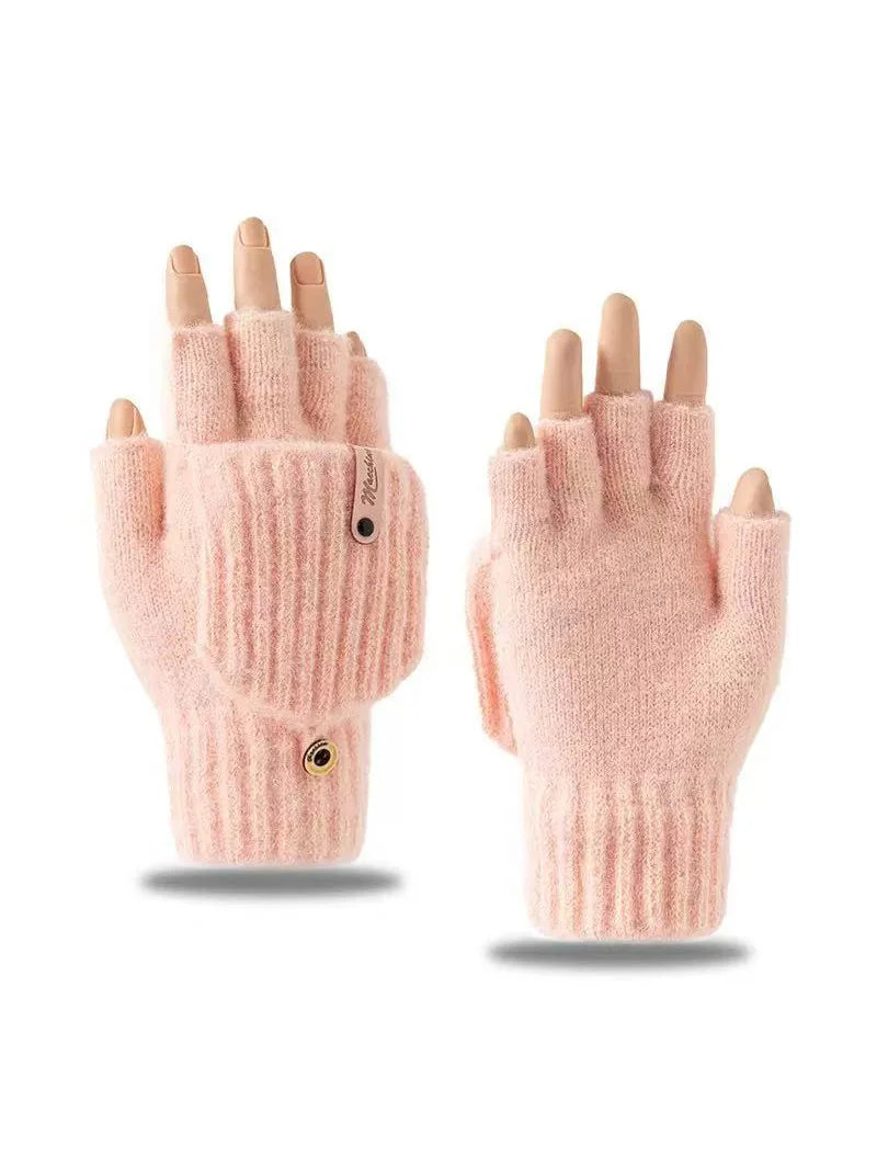 Girls' Knit Fingerless Gloves – Soft Winter Writing Gloves