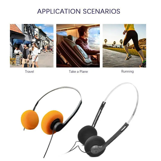 Retro Wired On-Ear Headphones – Lightweight Vintage Style