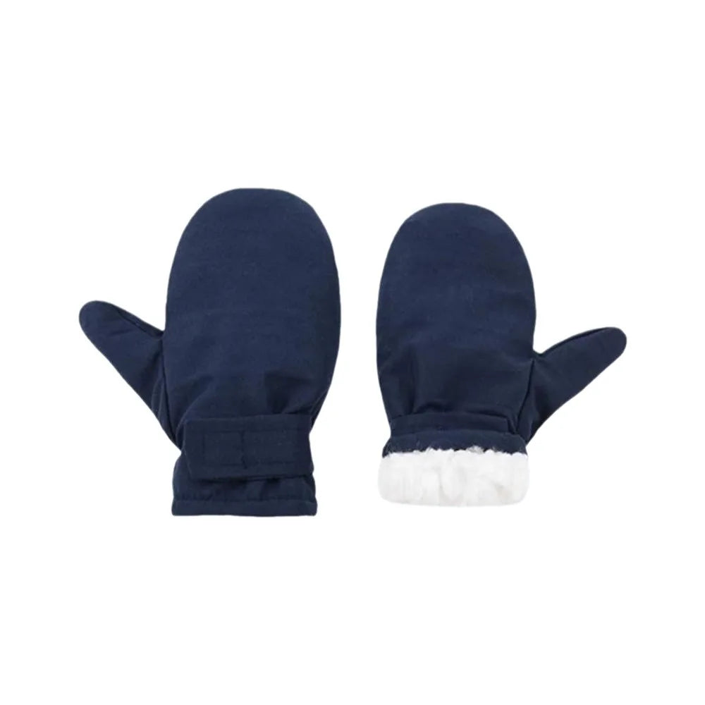Kids' Fleece-Lined Snow Mittens with Anti-Lost Clip – Solid Colours