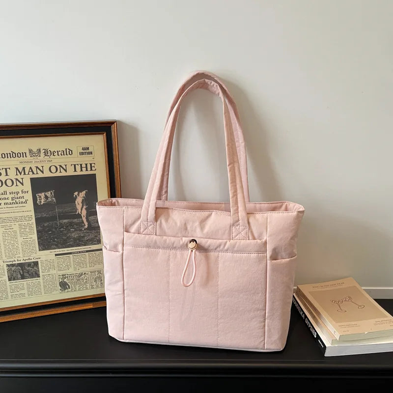 Women's Quilted Laptop Tote 13.3"-16" - Lightweight Travel Shoulder Bag