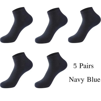 Men's Bamboo Low-Cut Socks – 5 Pairs, Soft & Breathable
