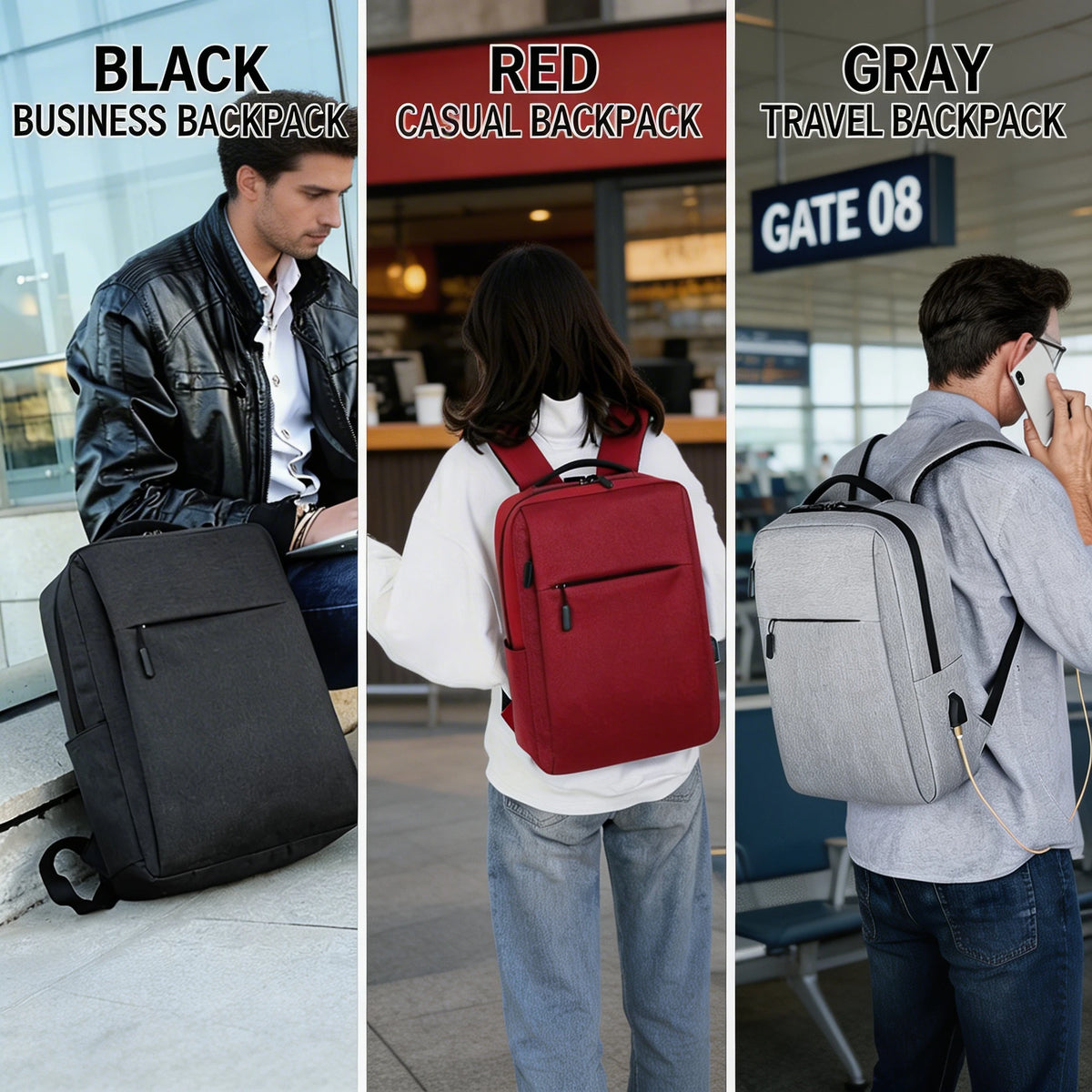 16" Carry-On Travel Laptop Backpack - Flight Approved Business Bag for Men & Women
