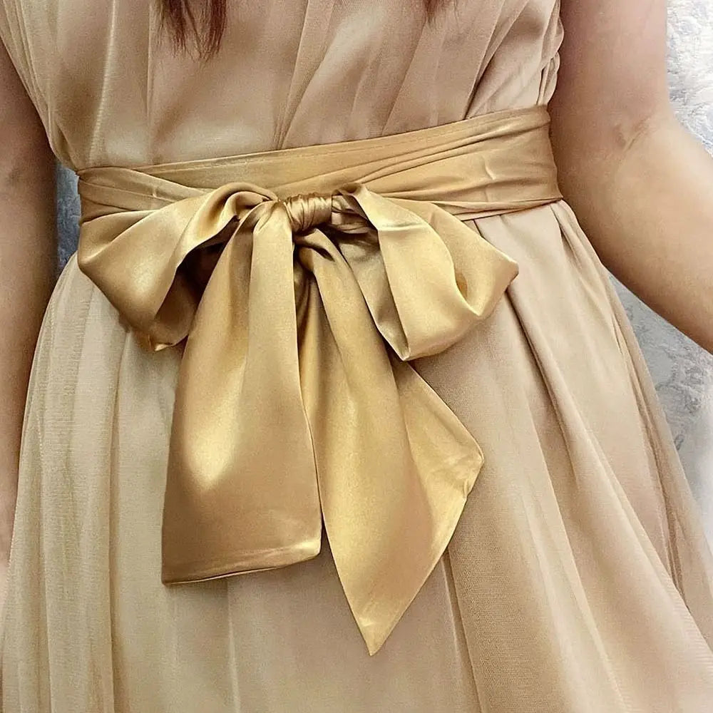 Satin Bow Waist Sash – Wide Ribbon Belt for Dresses, 20 Colours