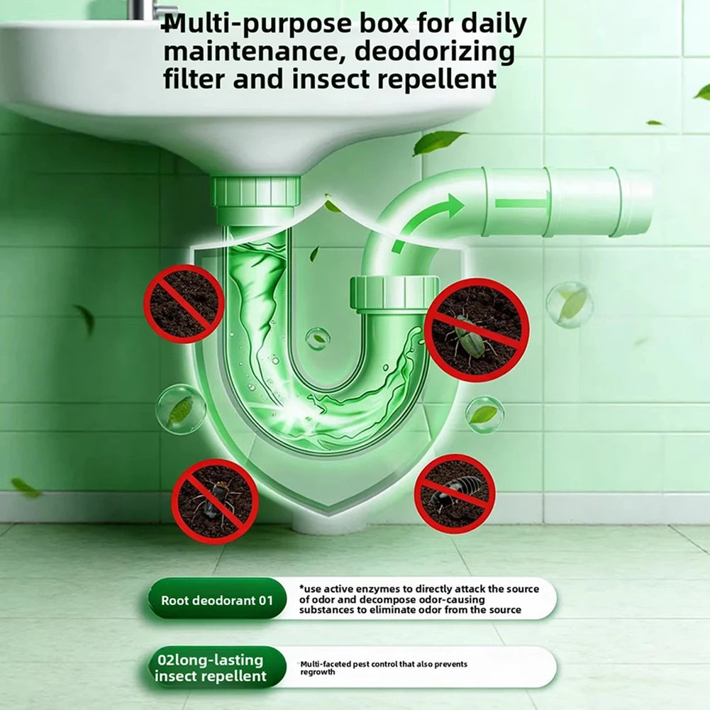 Odor Removal Sewer Cleaner Scented Gel Airs Freshener For Sinks Drains Gel Water Film Soluble In Water For Kitchen For Bathroom