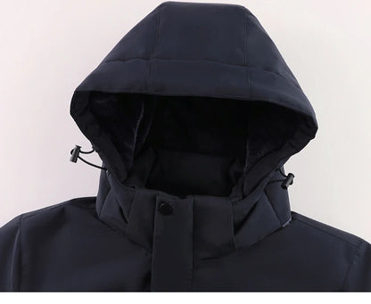 Lzlltt Herren-Winterjacke mit Kapuze und Taschen