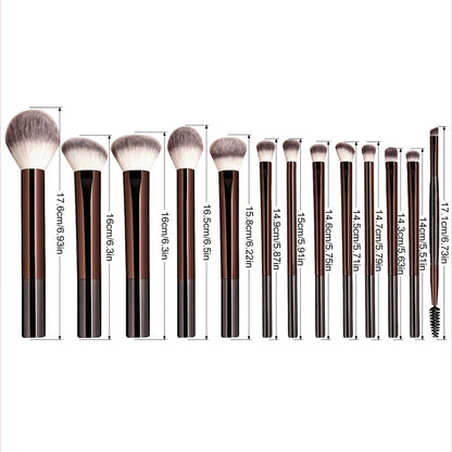 Set di 13 pennelli per trucco per fondotinta, correttore, cipria, ombretto, blush, pennello Kabuki, strumento cosmetico di bellezza per il viso
