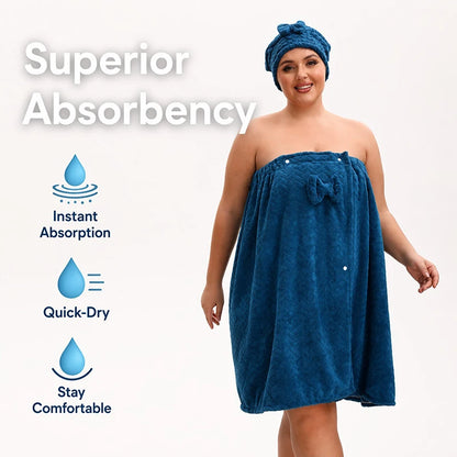Tragbares Handtuch- & Haarkappe-Set für Damen – Größen M bis 4XL