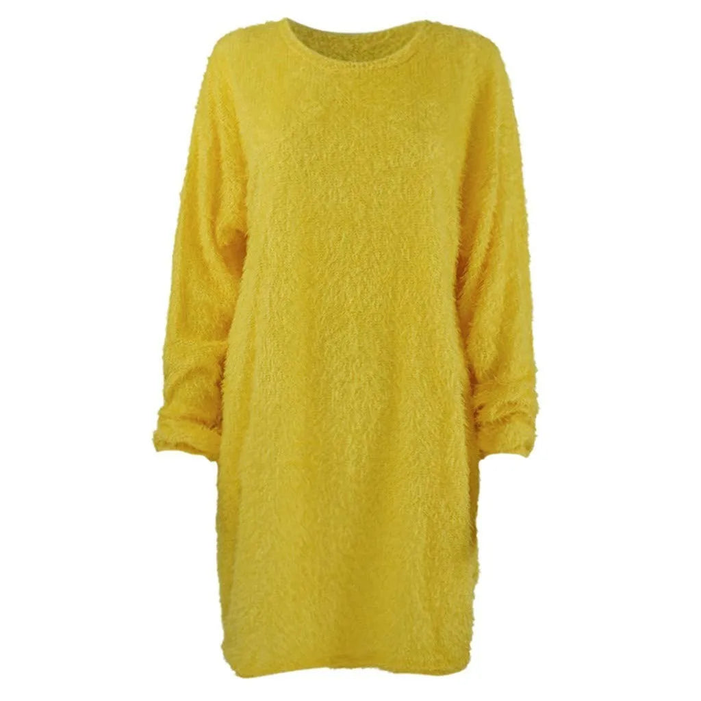 Women's Crewneck Knee-Length Sweater Dress