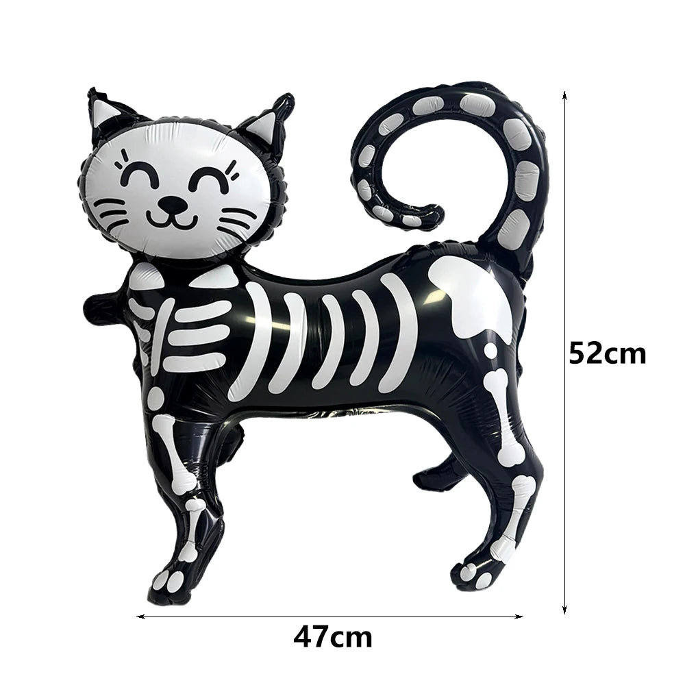 Halloween Standing Foil Balloons – Haunted House, Skull, Witch & Coffin Mylar Decorations