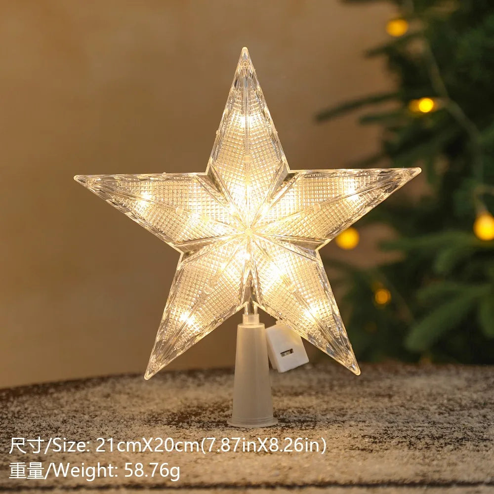 Glitter Star Christmas Tree Topper – 15 cm Sparkling Star Ornament