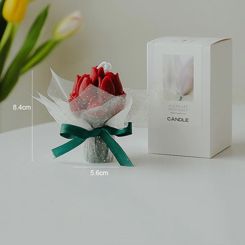 Handmade Tulip Bouquet Candle Scented Candle Aromatherapy Soy Wax Candle Wedding Birthday Candles Party Home Decoration
