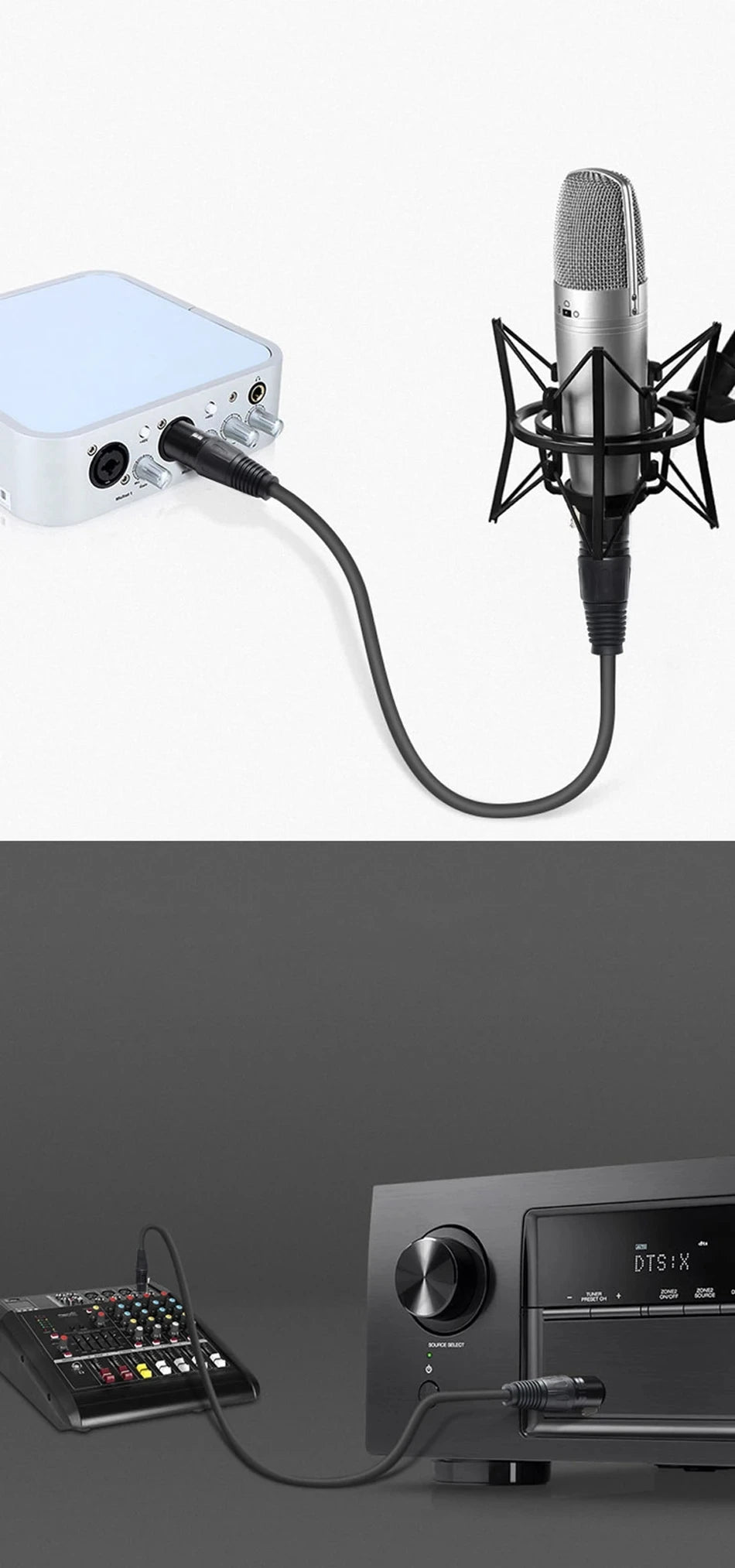 XLR Microphone Cable – Male to Female, 0.5 to 10 m