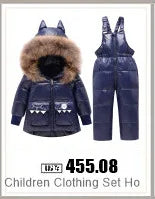 Autumn Winter Down Jacket for Girl Clothes Kids Overalls Snowsuit Baby Boy over Coat Toddler New Clothing Set Parka Real Fur