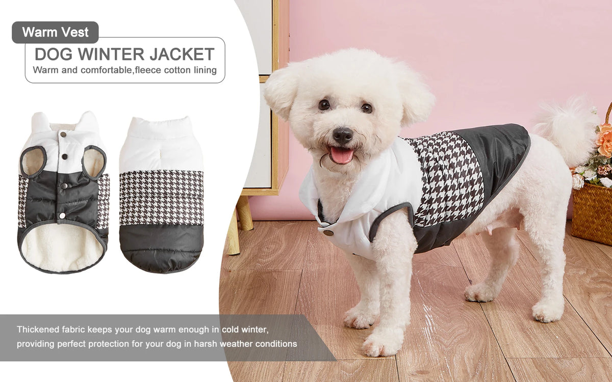 Warm Cotton-Padded Winter Dog Coat – Pet Jacket for Small to Large Dogs