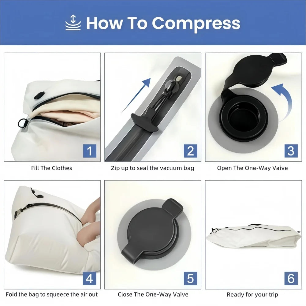 Travel Vacuum Storage Bag with Electric Air Pump | IP67 Airtight Compression Bag, 17L