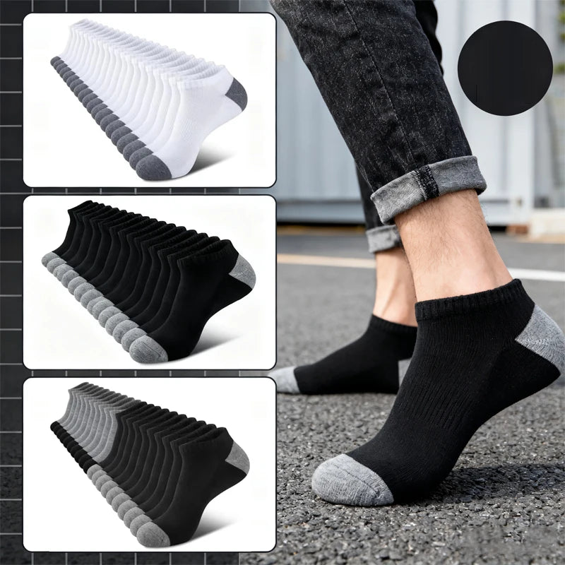 Men's Ankle Running Socks – 5 Pairs, Breathable Low-Cut Sport Socks