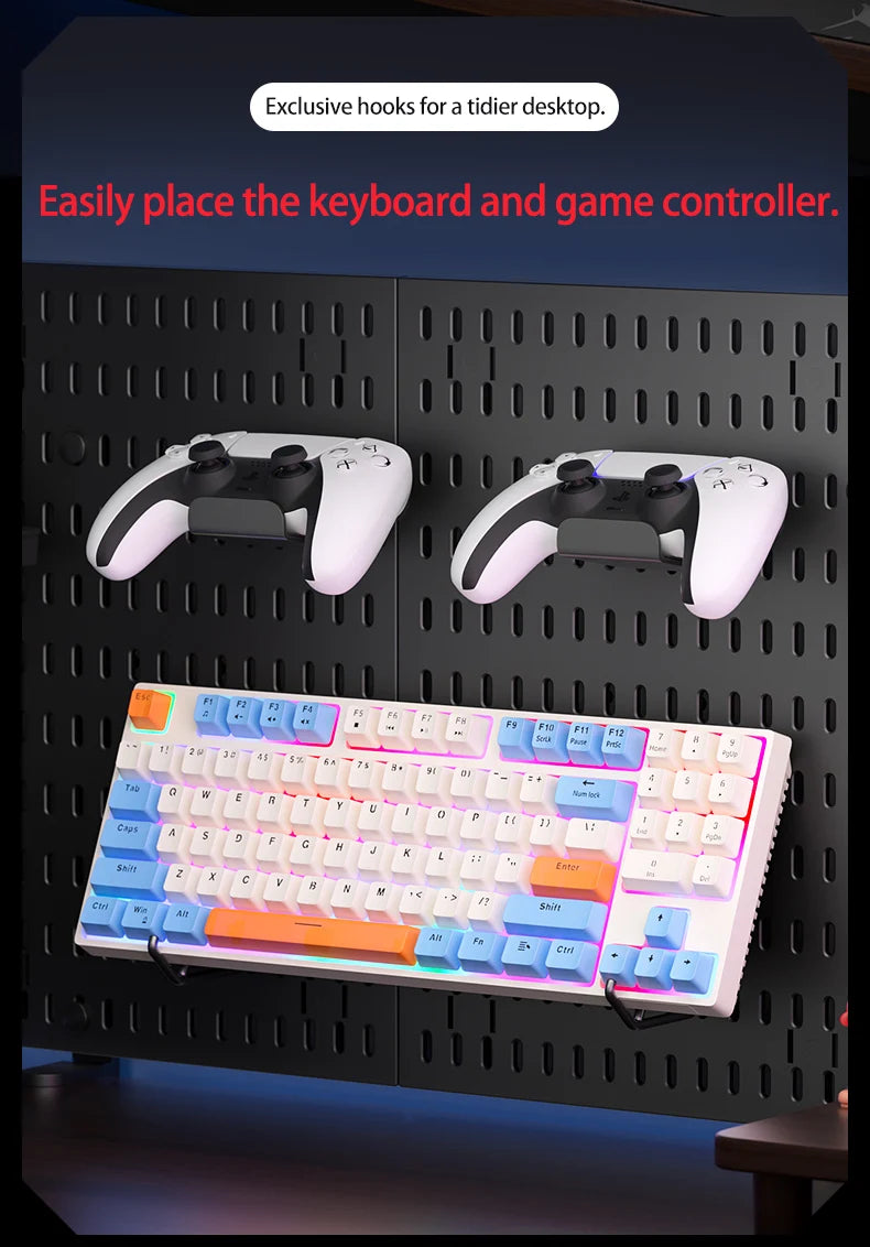 No Drill Desktop Pegboard Rack Gaming Room Organizer For Controllers Headphones Switch Figurine Stationery Storage