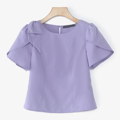 Puffärmelbluse mit Schleifendetail