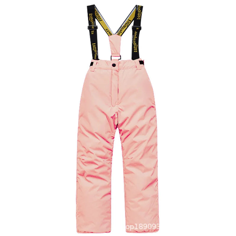 Children's Ski Suit Girls Boys Outdoor Thickened Waterproof Windproof Warm Teenager Ski Pants Equipment 100-165cm