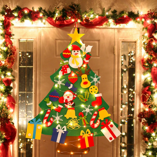 DIY Felt Christmas Tree for Kids – Wall Tree with Stick-On Ornaments