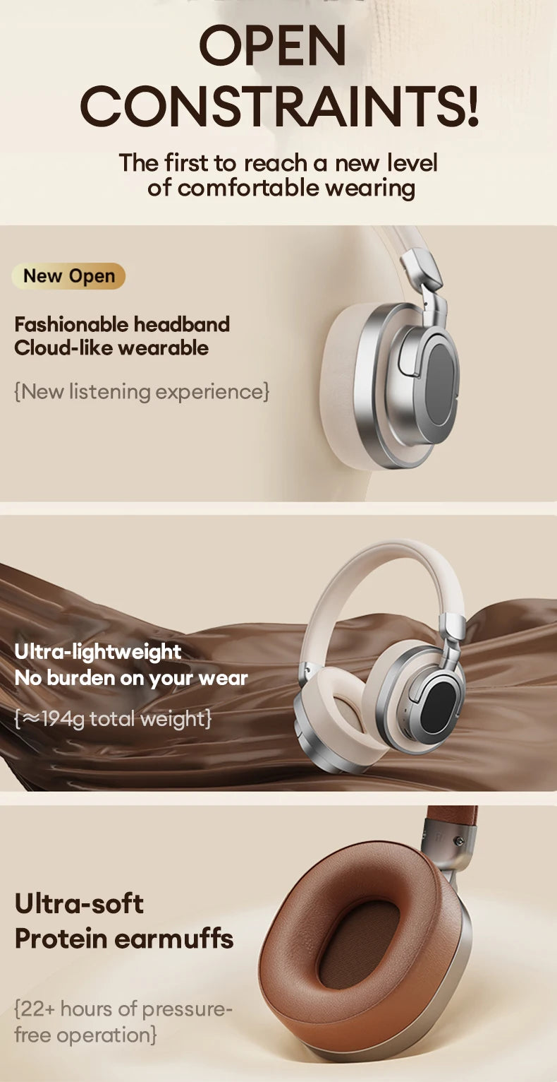 Lenovo LE602 Wireless Headphones – Bluetooth 6.0, 22-Hour Battery, Wired & Wireless