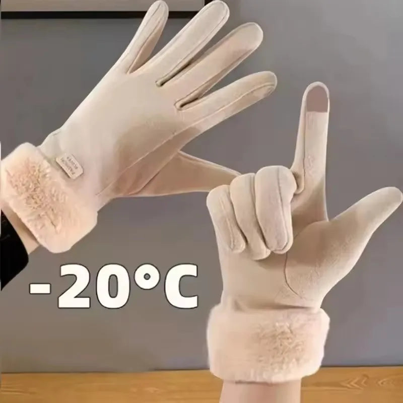 Women's Plush-Lined Touchscreen Winter Gloves