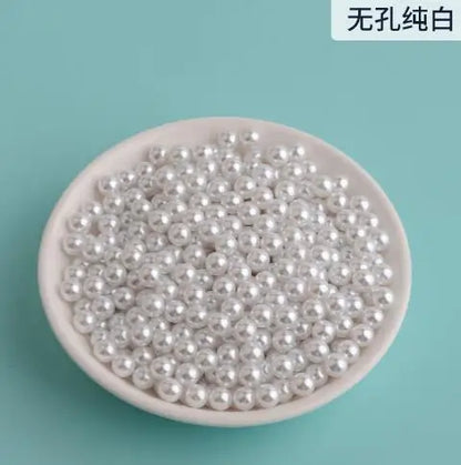 Perles en vrac pour bijoux DIY | Perles d'imitation en ABS blanc