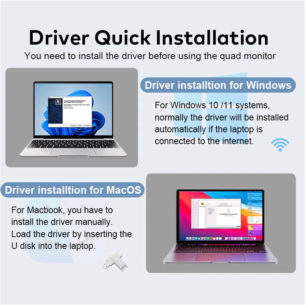 Rospider Portable Triple Screen Extender for Laptops – 14" to 18.5", FHD IPS, Foldable, Compatible with MacBook & Windows