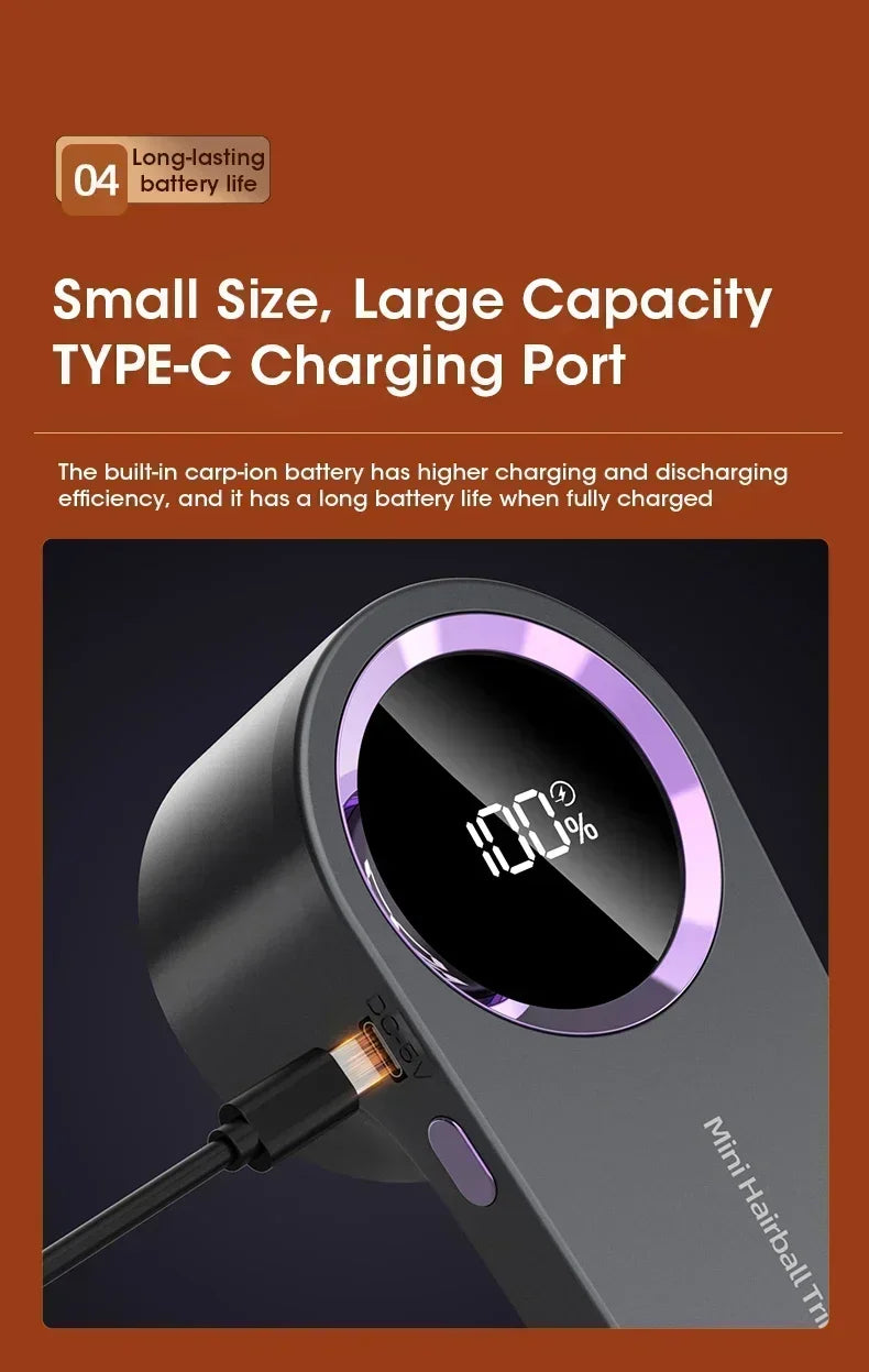 Electric Lint Remover Electric Hairball Sweater Trimmer Type-C USB Charging Convenient Smart LED Pellet Cutter Fast Household