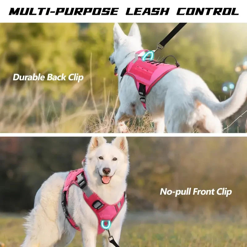 Adjustable No-Pull Tactical Dog Harness with Handle for Large Dogs - Reflective  Vest for Labrador Retriever, Siberian H