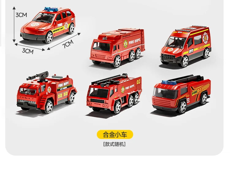 Alloy Fire Truck Toy with Extending Ladder – Transforming Rescue Truck