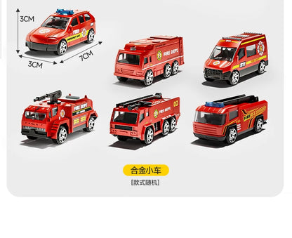 Alloy Fire Truck Toy with Extending Ladder – Transforming Rescue Truck
