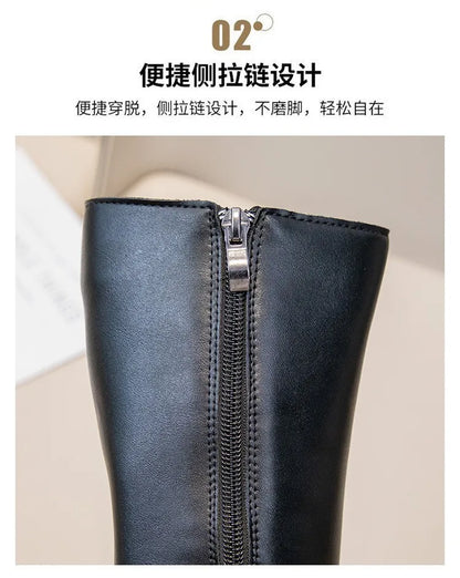Girls' Waterproof Knee-High Boots with Bow & Lace