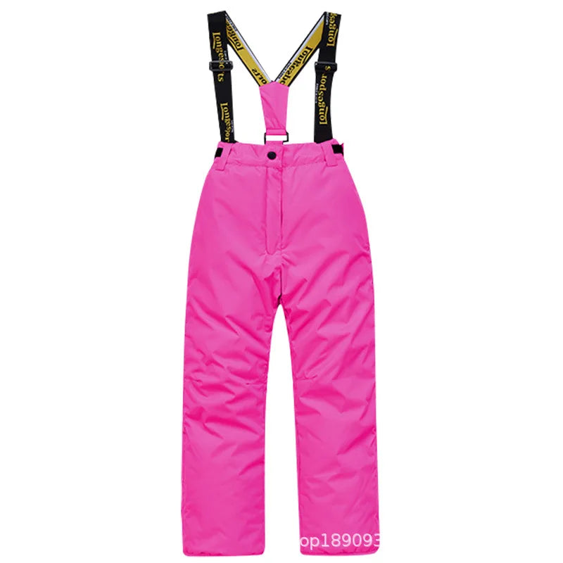 Children's Ski Suit Girls Boys Outdoor Thickened Waterproof Windproof Warm Teenager Ski Pants Equipment 100-165cm