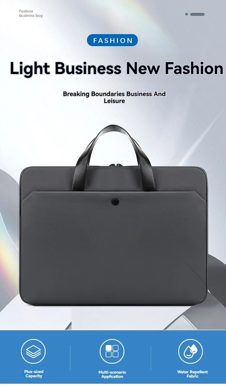 Waterproof Laptop Sleeve Bag 15.6" - Shoulder Briefcase for MacBook Air & Pro
