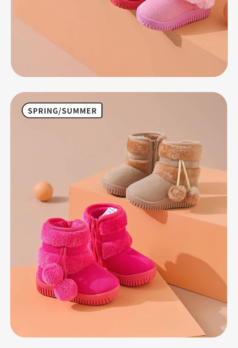 2026 New Girls Snow Boots Winter Comfortable Thick Warm Kids Boots  Thick Children Autumn Cute Boys Boots Princess Shoes